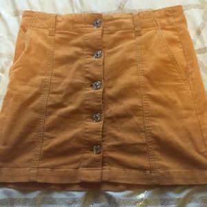 Yellow corduroy skirt